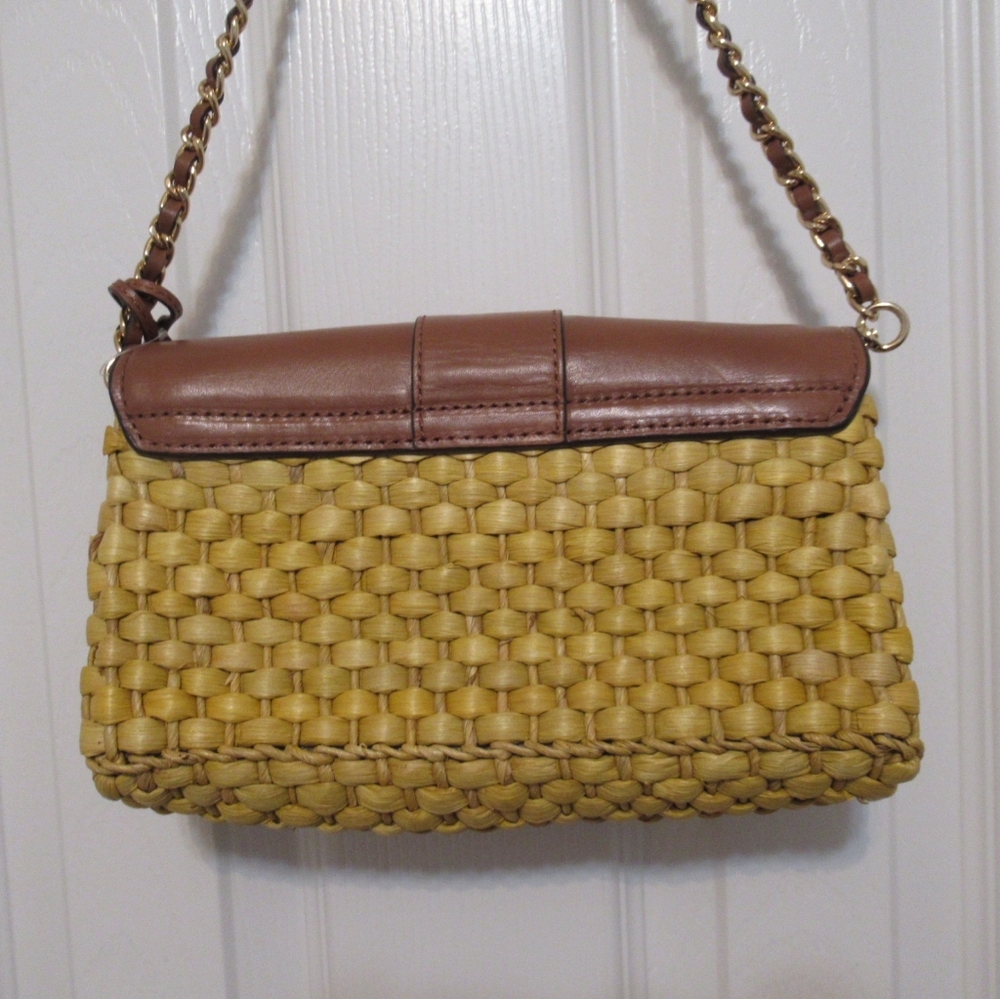 Michael Kors GABRIELLA STRAW  LEATHER SATCHEL BFPM-09-197 - Picture 4 of 6
